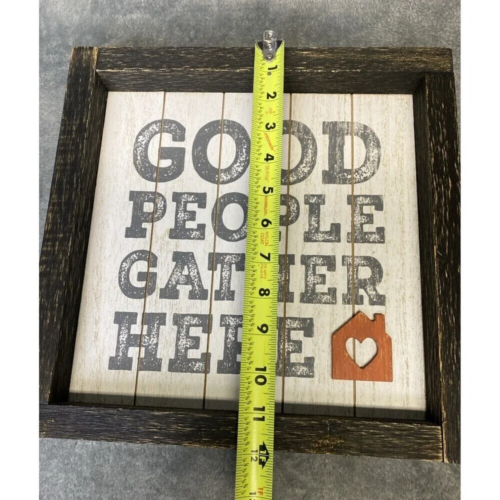 Hallmark Distressed Wood Framed “Good People Gather Here” Wall Hanging Decor